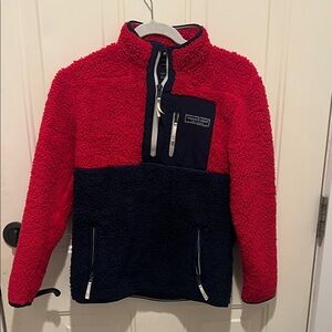 Vineyard Vines Kids Red and Navy Fleece Hoodie